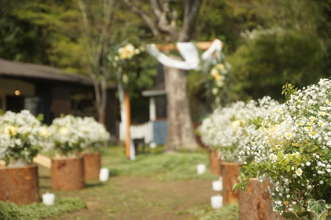 茨城・大子、お洒落カフェ＆ゲストハウス、咲くカフェのガーデンウェディング。garden wedding。