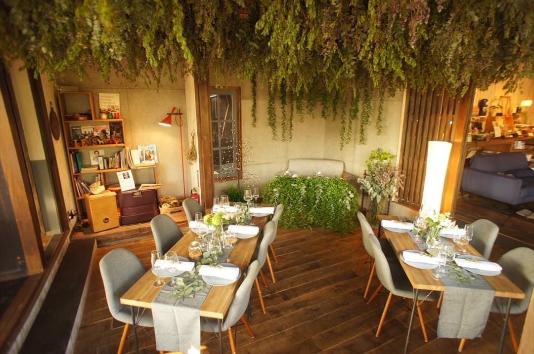 茨城・大子、お洒落カフェ＆ゲストハウス、咲くカフェのガーデンウェディング。garden wedding。