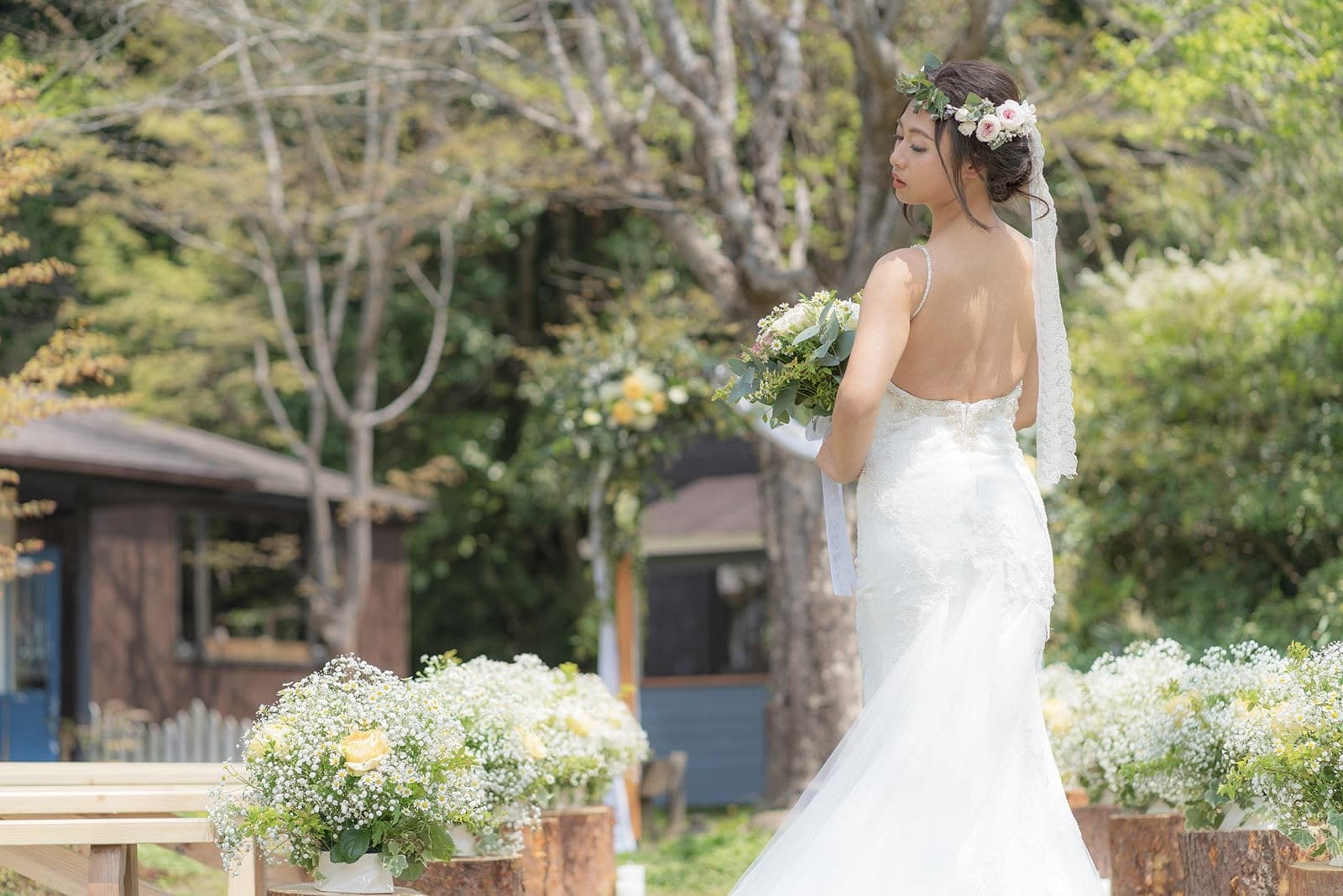 茨城・大子、お洒落カフェ＆ゲストハウス、咲くカフェのガーデンウェディング。garden wedding。