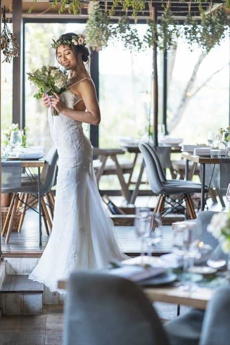 茨城・大子、お洒落カフェ＆ゲストハウス、咲くカフェのガーデンウェディング。garden wedding。